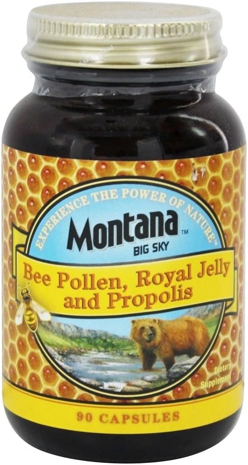 Montana Big Sky Bee Pollen, Royal Jelly, and Propolis Capsules - 90 Count