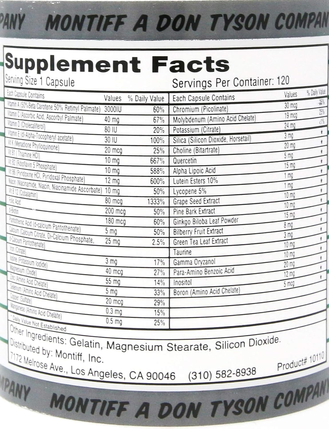 Montiff Vita-Minz Plus Dietary Supplement - 120 Capsules for Enhanced Wellness