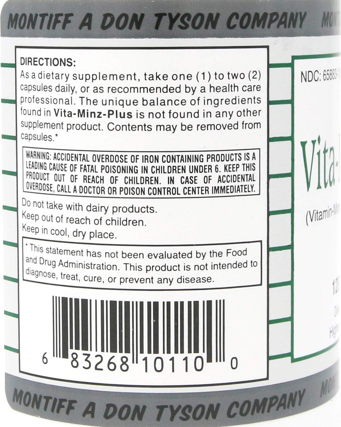 Montiff Vita-Minz Plus Dietary Supplement - 120 Capsules for Enhanced Wellness