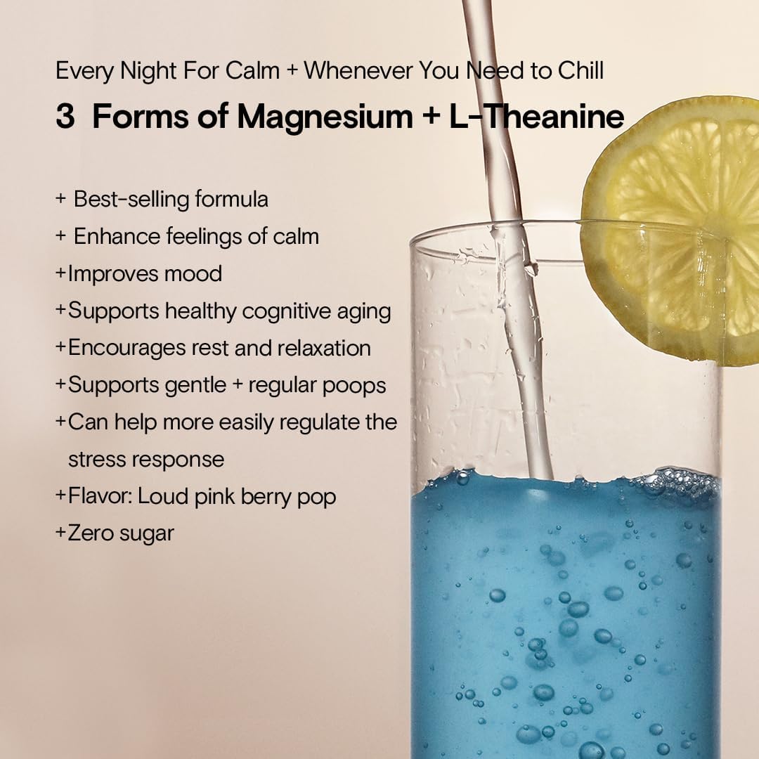 Moon Juice Magnesi-Om Blue Lemon Powder for Brain Health & Rest - 30 Servings - L-Theanine & Magnesium - Vegan & Non GMO - 4.2oz Jar