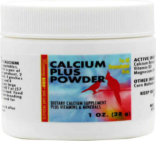 Morning Bird Calcium Plus Powder for Breeding and Non-Breeding Birds - Promotes Health and Wellness - 1 oz