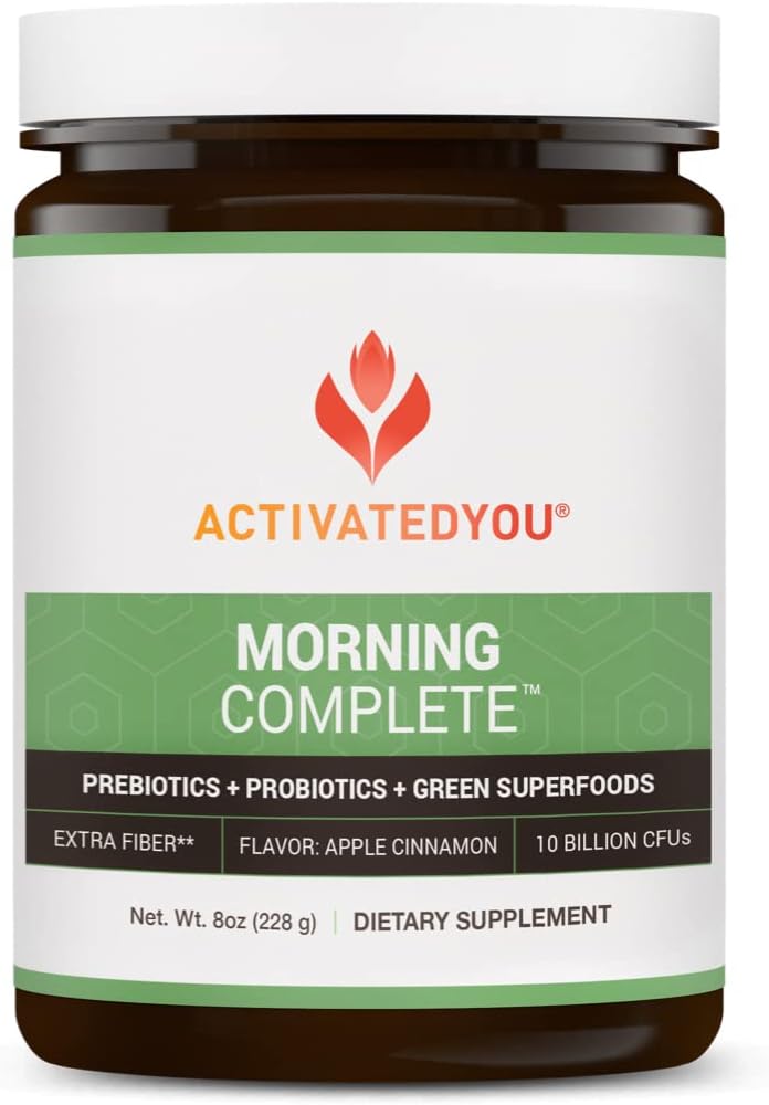 Morning Complete Apple Cinnamon & Nighttime Raspberry Lemonade Wellness Drinks with Prebiotics, Probiotics, and Green Superfoods - 30 Servings