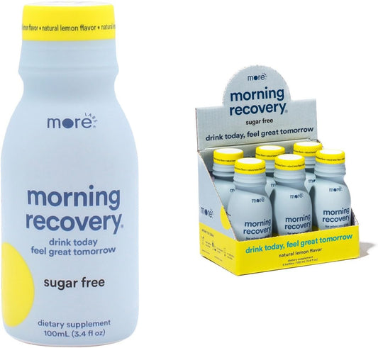 Morning Recovery Electrolyte Drink with Milk Thistle & DHM, Hydrate While Drinking, Sugar-Free Lemon (Pack of 6)