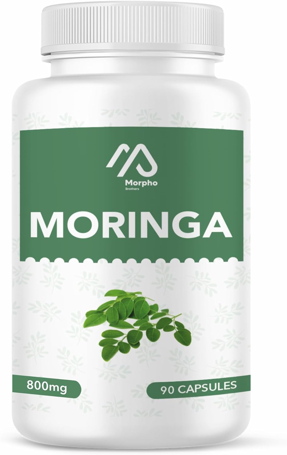 Morpho Brothers Moringa Capsules - 800mg Antioxidant Superfood - Energy, Metabolism, Immune Support - 90 Servings - 3 Month Supply