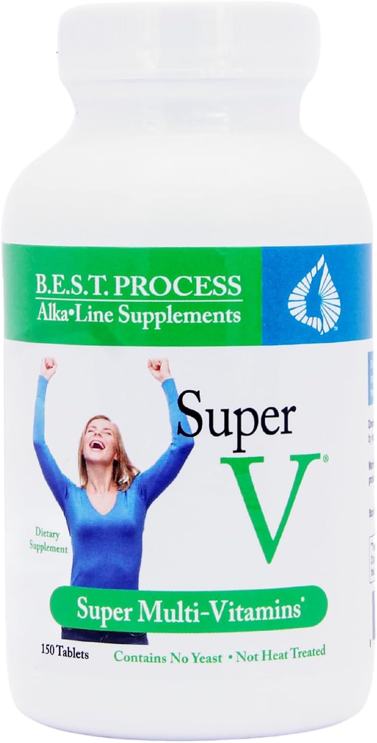 Morter HealthSystem SuperV (2 Pack) Alkaline Multivitamin with Digestive Enzymes, Superfoods, and Herbs - Energy Boosting and Detoxifying Formula