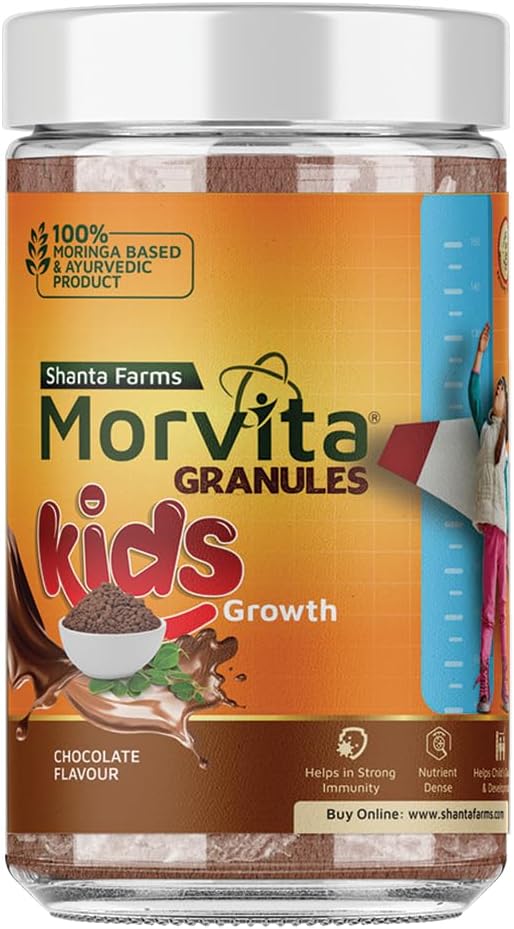 morvita Moringa Oleifera Powder for Kids - Chocolate Superfood Supplement (14.10 Oz) - Energy, Immune Support, Nutrient-Rich Boost - Vegan, Non-GMO, Gluten-Free