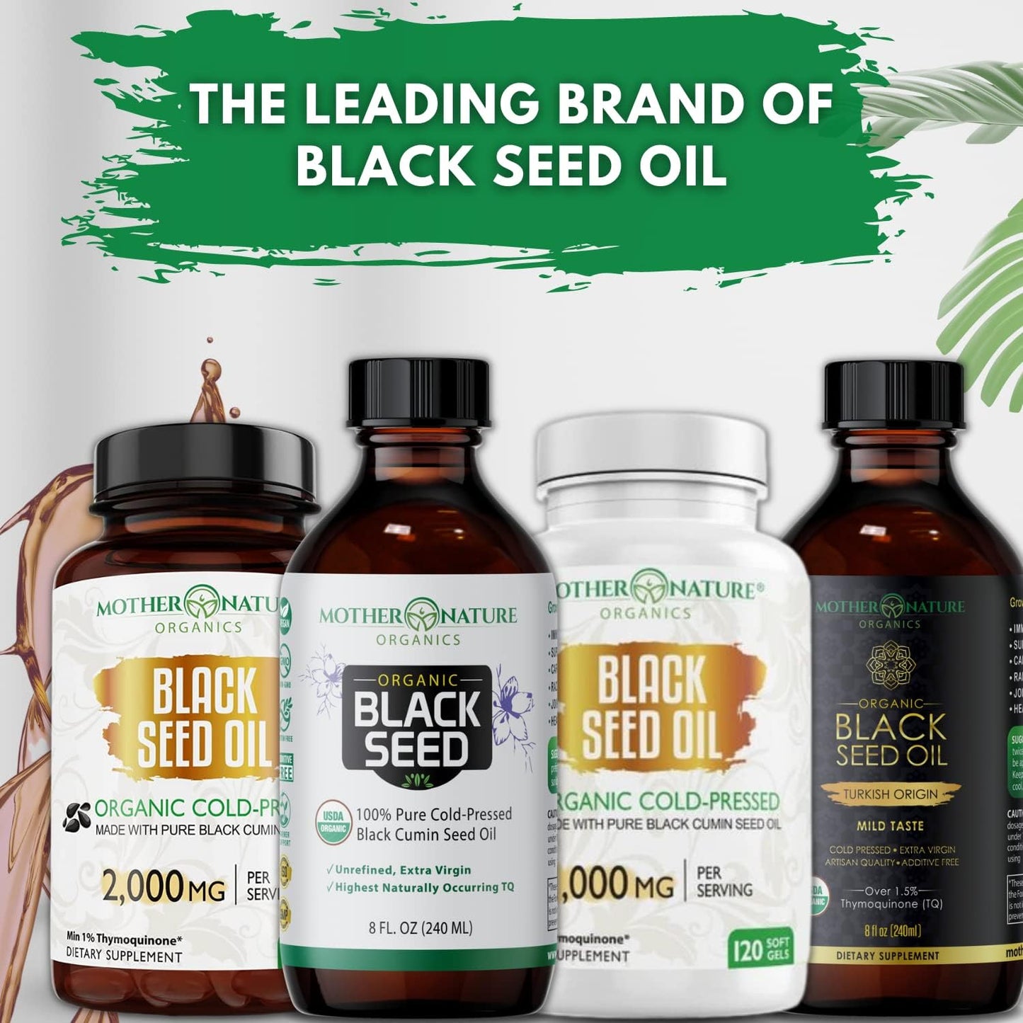 Mother Nature Organic Black Seed Oil - Cold Pressed, Unrefined, 100% Pure Turkish Cumin Seed Oil - 4oz Glass Bottle - Superfood for Digestion, Joints, Hair & Skin