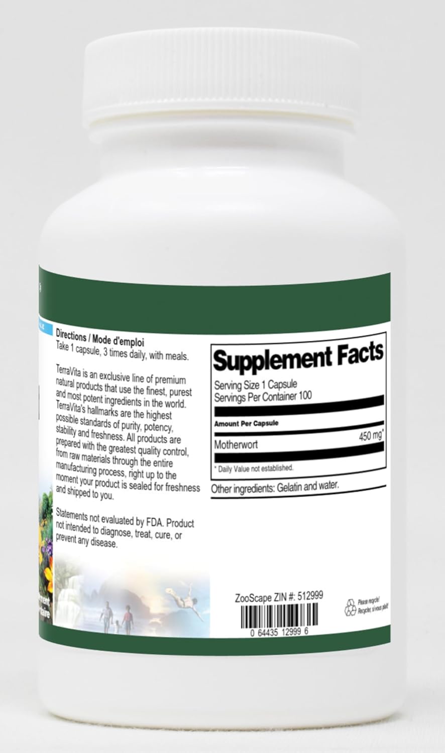 Motherwort Capsules 250 mg - Pack of 200 - Natural Herbal Supplement