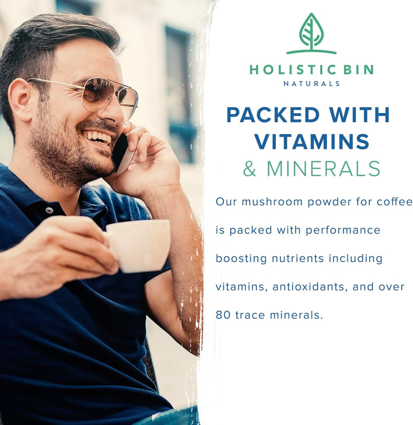 Mountain Eagle Holistic Bin Mushroom Coffee Boost - Adaptogen Add-In with Chaga, Shilajit, & Cacao | Memory & Focus Support