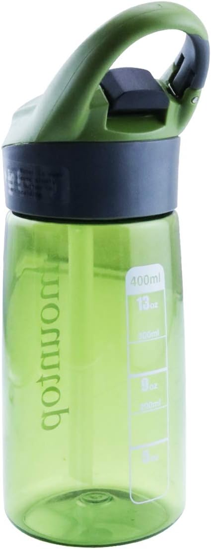 mountop BPA-Free Kids Water Bottle with Silicone Straw and Handle - 14oz 400ml - Easy Use for Girls and Boys