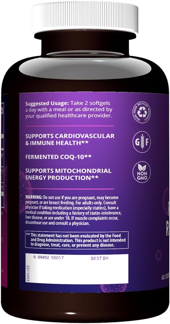 MRM Nutrition CoQ-10 Resveratrol Red Yeast Rice Capsules for Heart Health & Aging - Gluten-Free (30 Servings)