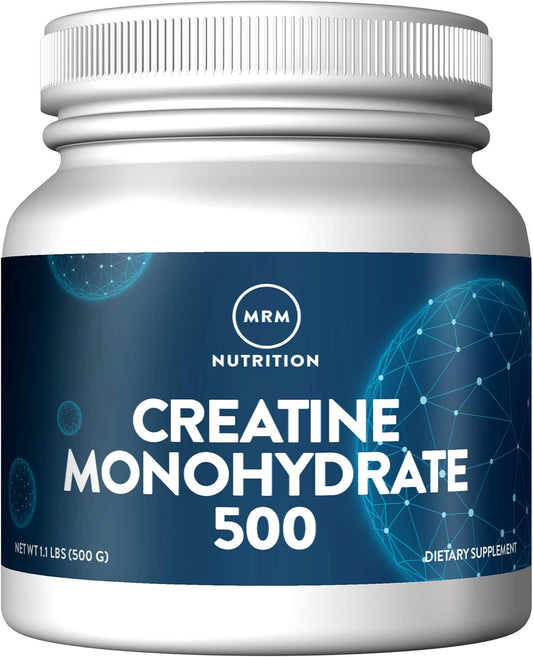 MRM Nutrition Creatine Monohydrate 500: Micronized Amino Acid Muscle Recovery & Energy Powder for Keto & Low-Carb Diets - 100 Servings