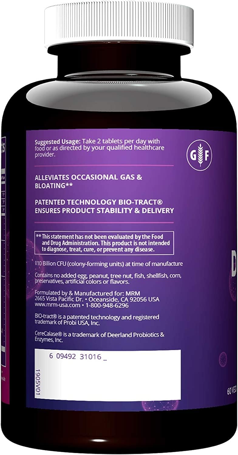 MRM Nutrition Digest-All ® IC: Probiotics & Enzymes for Better Digestion, Absorption, and Gut Health | Minimize Bloating, Gas, and Gluten-Free | 30 Servings