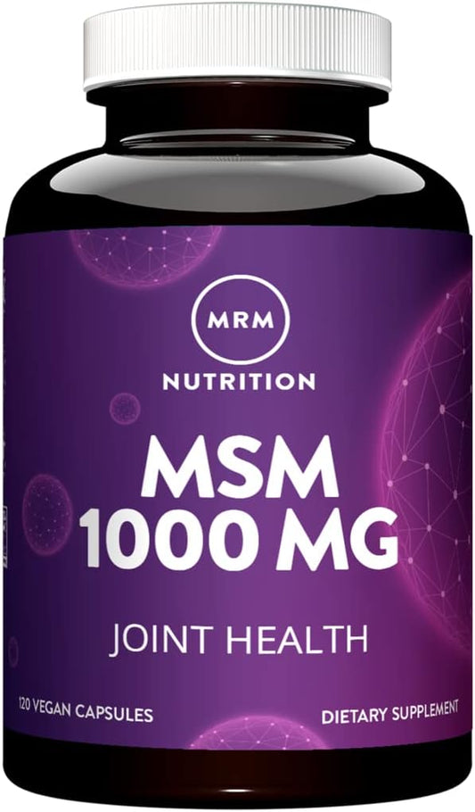 MSM 1000mg Capsules for Joint Health, Hair, Skin, Nails | Bioavailable Sulfur Supplement | Vegan, Gluten-Free | 120 Servings
