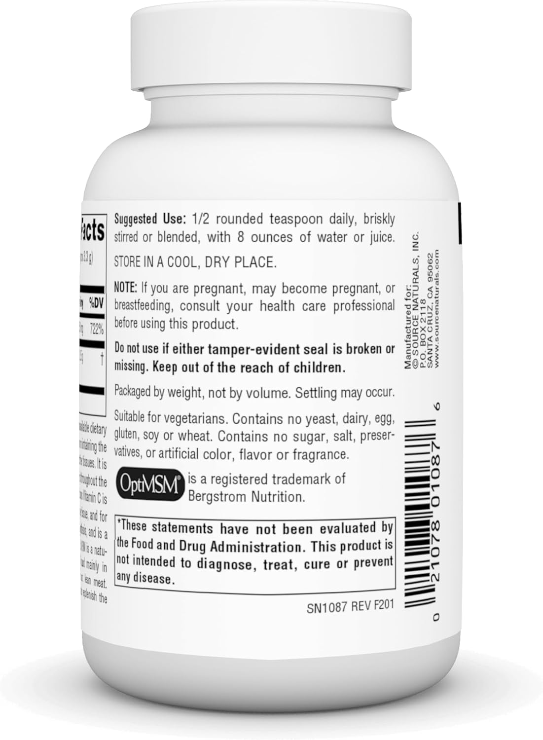 MSM Powder with Vitamin C - Source Naturals, 4 Ounce Pack