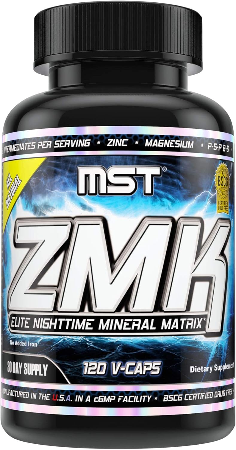 MST ZMK: Zinc & Magnesium Krebs Chelates with Minerals for ATP, Sleep & Muscle Recovery - 120 Capsules