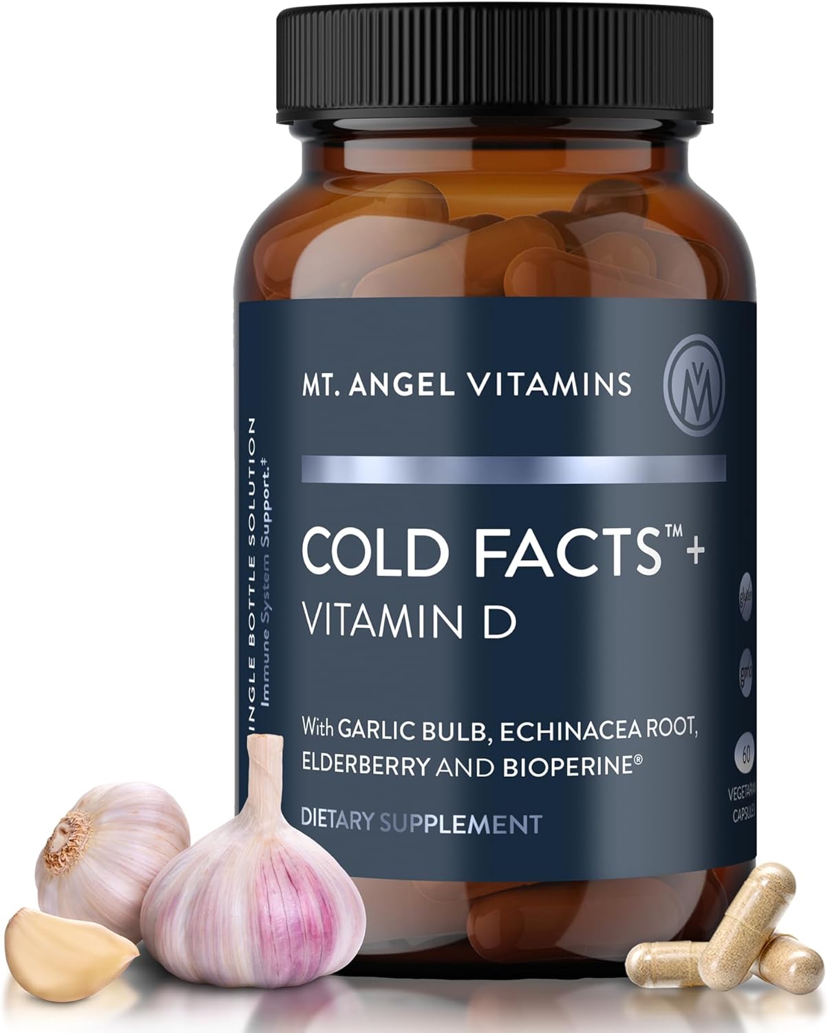 Mt. Angel Vitamins Cold Facts with Vitamin D for Immune System Support - 60 Vegetarian Capsules