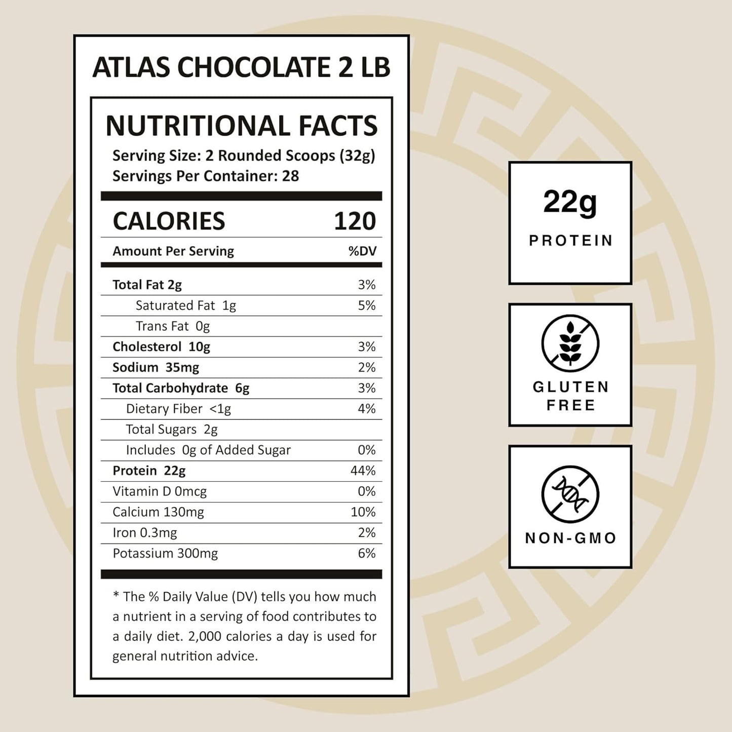 Mt. Athos Chocolate Goat Milk Protein Powder with Casein - 22g Protein per Serving - 28 Servings