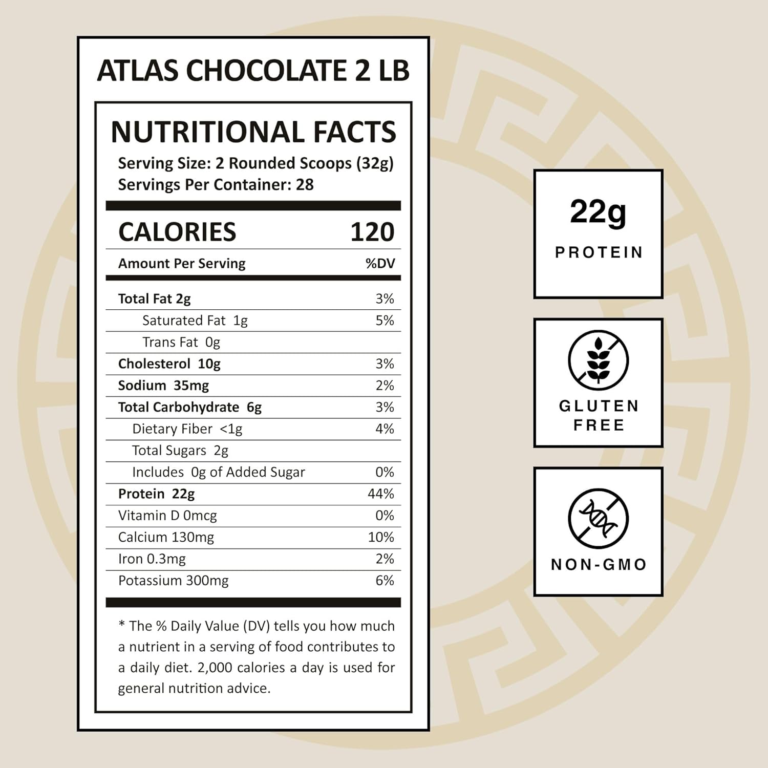 Mt. Athos Chocolate Goat Milk Protein Powder with Casein - 22g Protein per Serving - 28 Servings