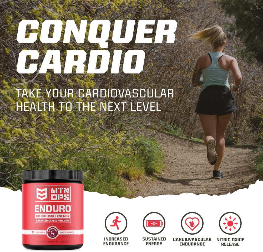 MTN OPS Enduro Nitric Oxide Supplement & Stim-Free Pre Workout - Peach Zing - 30 Servings - Magnesium Citrate, Beet Root Powder, Niacinamide
