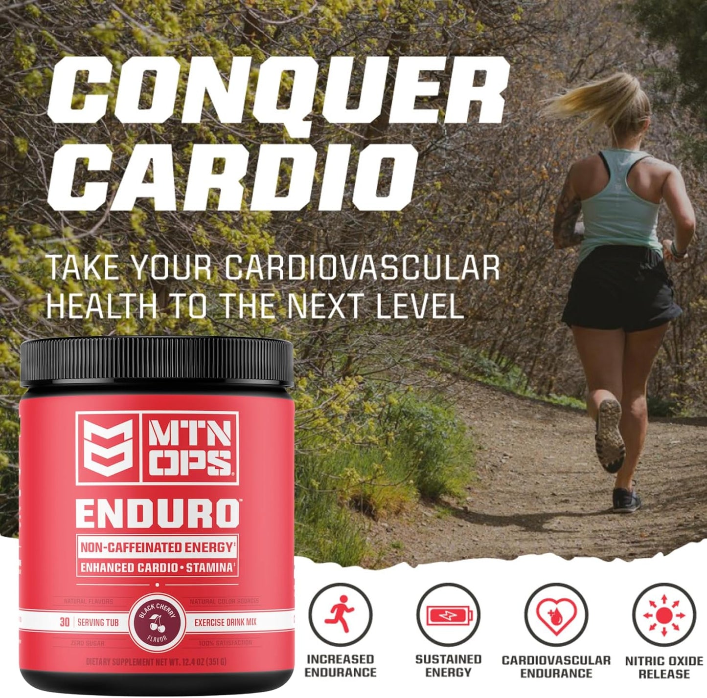 MTN OPS Enduro Nitric Oxide Supplement with Magnesium Citrate - Tiger's Blood Flavor - 30 Servings