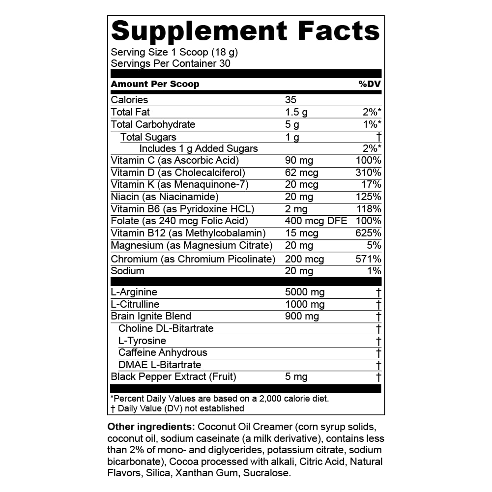 MTN OPS Hot Ignite Supercharged Energy Drink Mix: Hazelnut Cocoa Flavor, 30-Servings