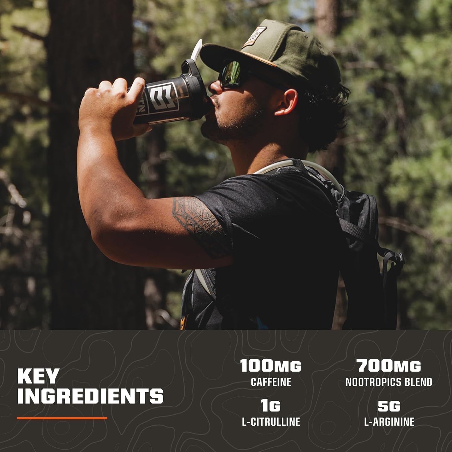MTN OPS Ignite Lite Energy Drink Mix - Pink Citrus, 100mg Caffeine, 45 Servings