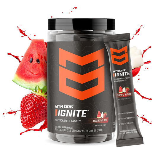 MTN OPS Ignite Trail Packs Tiger's Blood Energy Drink Mix - Supercharged Formula