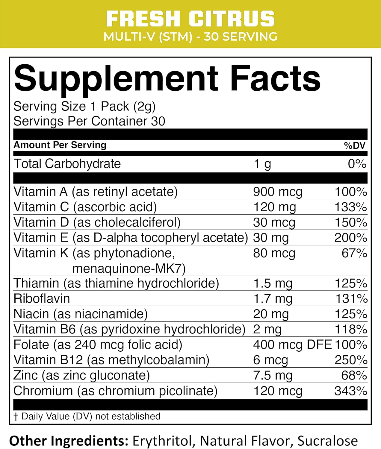 MTN OPS Multi-V Daily Multivitamin for Women & Men Immune Support Kids Safe Gluten Free Variety Flavors 30 Servings