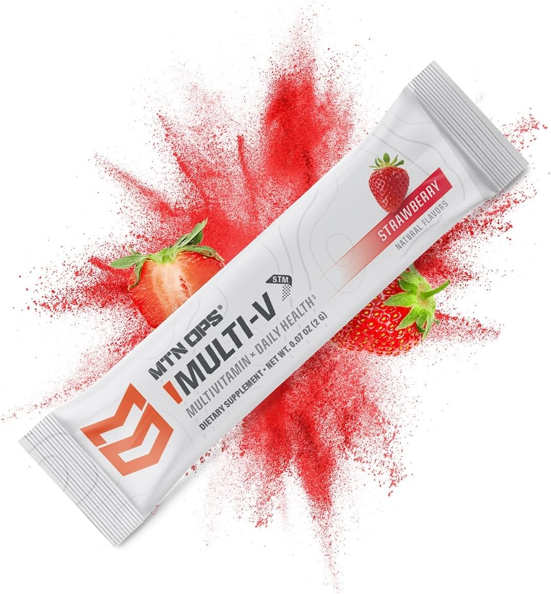 MTN OPS Multi-V Daily Multivitamin for Women & Men Immune Support Kids Safe Gluten Free Variety Flavors 30 Servings