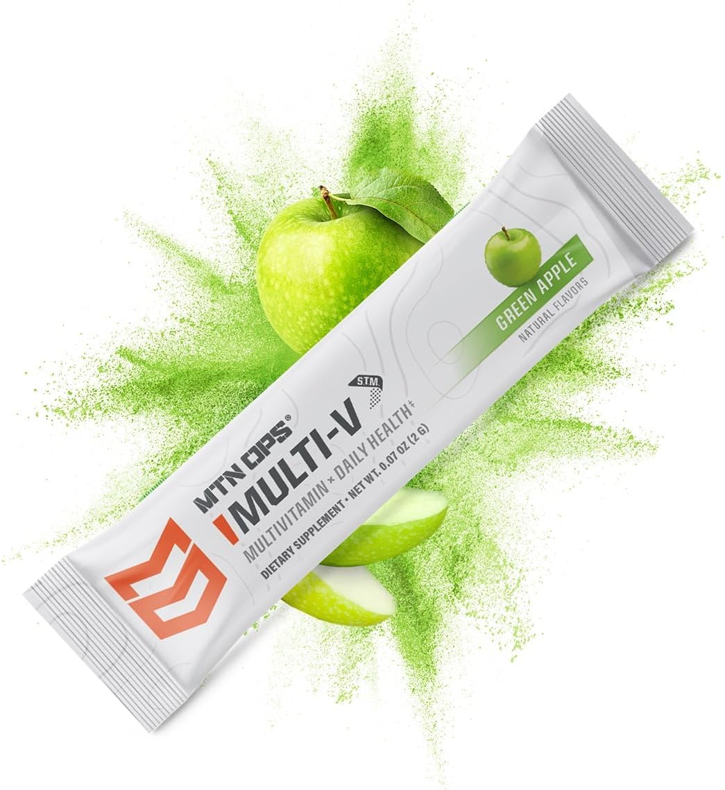 MTN OPS Multi-V Daily Multivitamin with Immune Support, Gluten Free Variety Packs, 30 Servings for Women, Men, and Kids