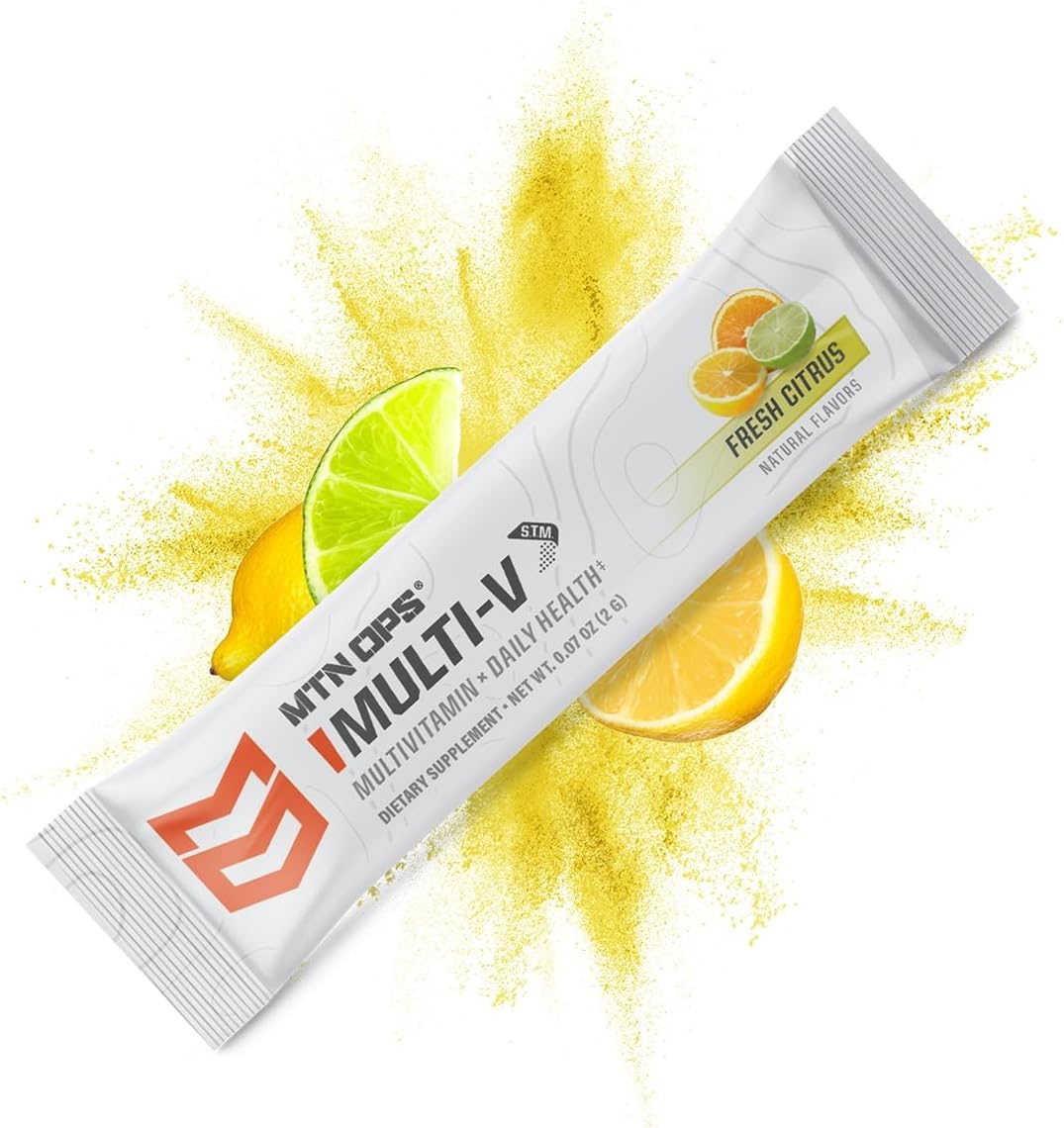 MTN OPS Multi-V Daily Multivitamin with Immune Support, Gluten Free Variety Packs, 30 Servings for Women, Men, and Kids