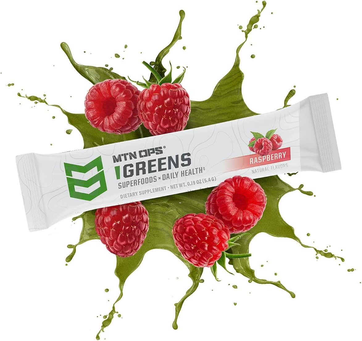 MTN OPS Super Greens Powder - Immune Health & Energy Drink with Digestive Support Blend, Chlorophyll-Rich Greens - 30 On-The-Go Packs