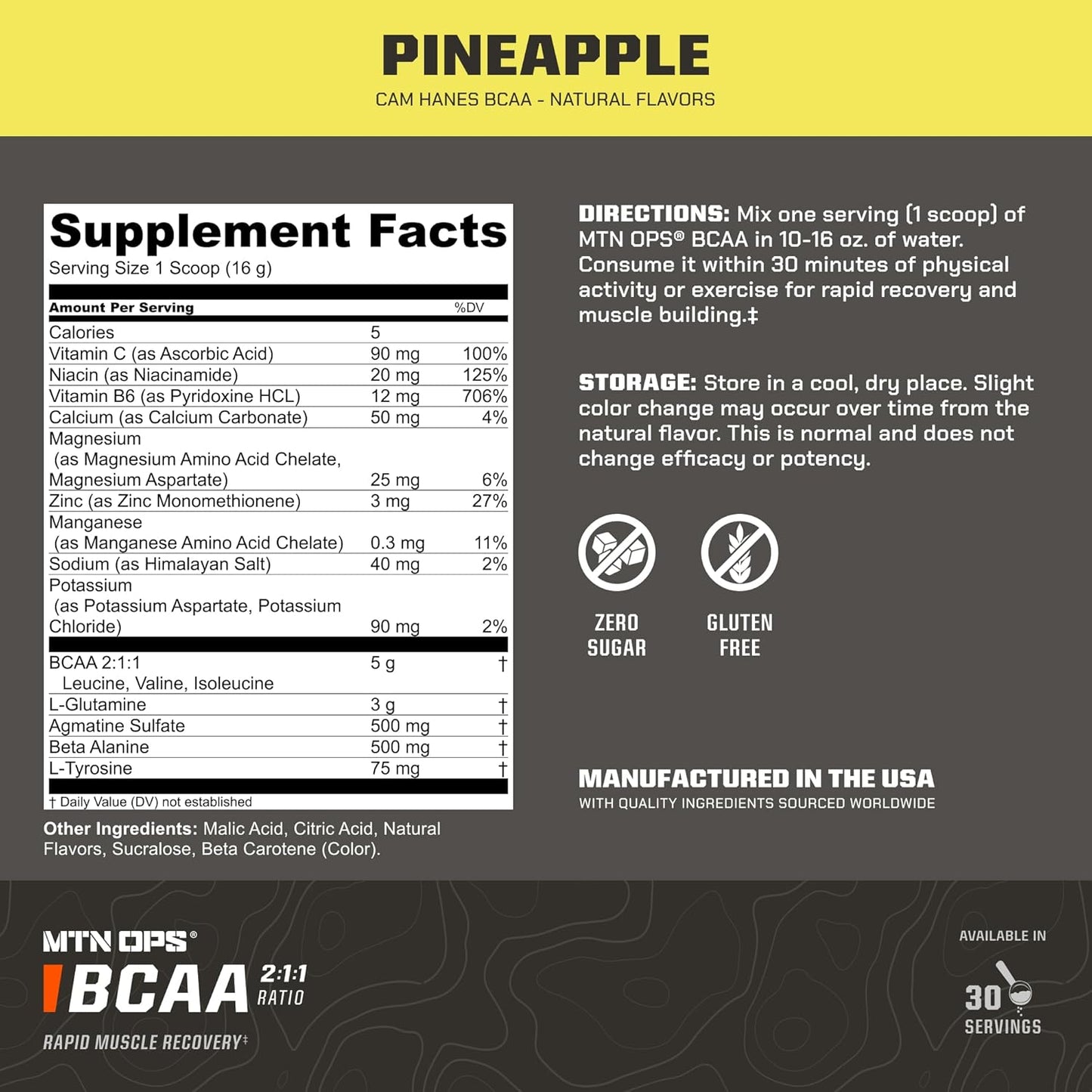MTN OPS Yeti and BCAA Pineapple Bundle - Energy and Recovery Supplement Pack for Athletes