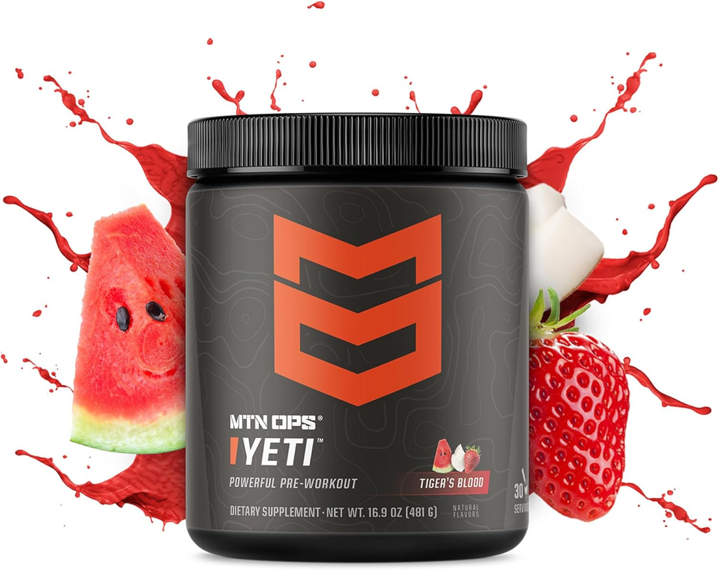 MTN OPS Yeti Monster Tiger's Blood Pre-Workout Powder Energy Drink - 30 Servings