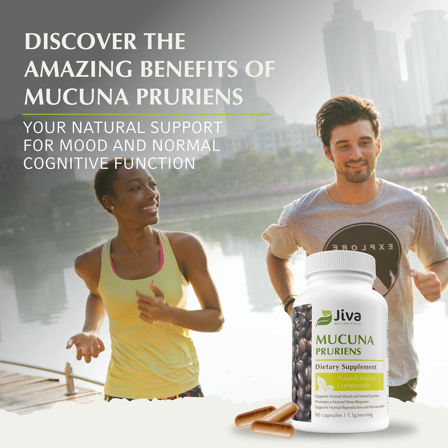 Mucuna Pruriens Extract Capsules - Velvet Beans Supplement - 90 Capsules by Jiva Botanicals