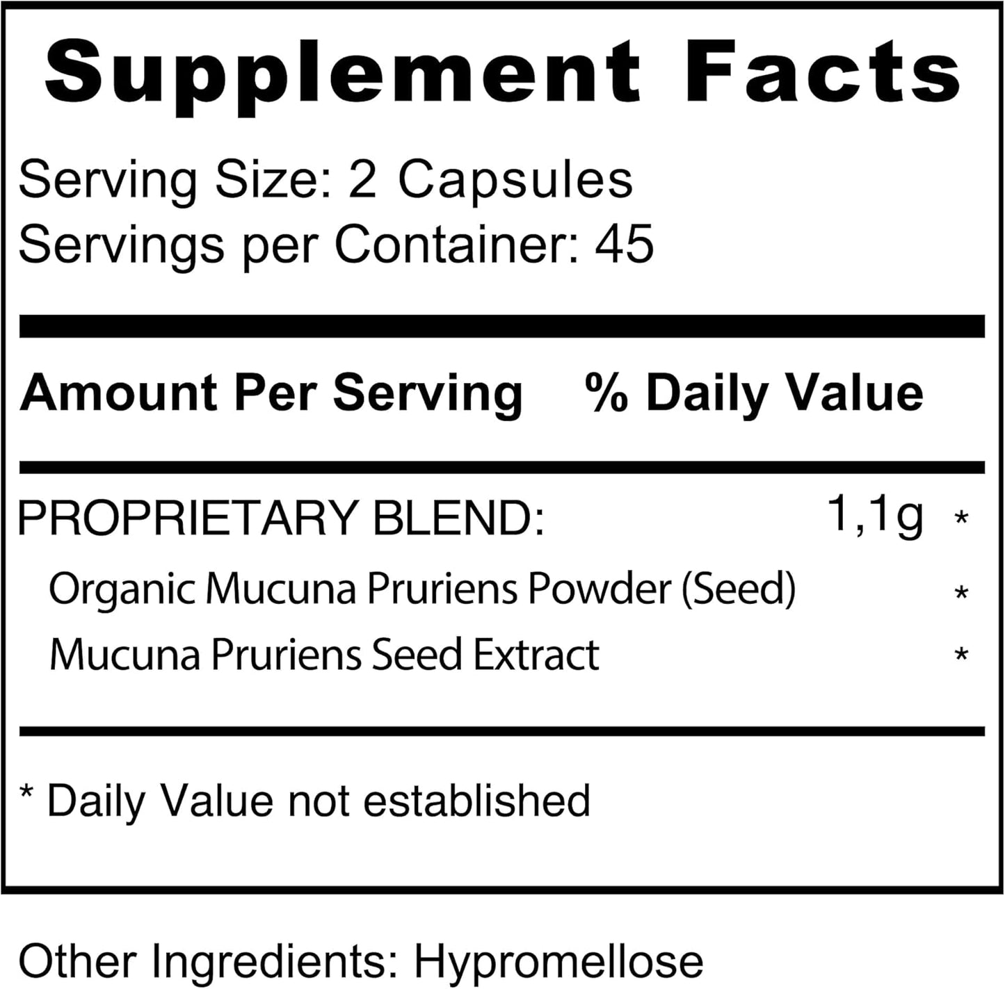 Mucuna Pruriens Extract Capsules - Velvet Beans Supplement - 90 Capsules by Jiva Botanicals