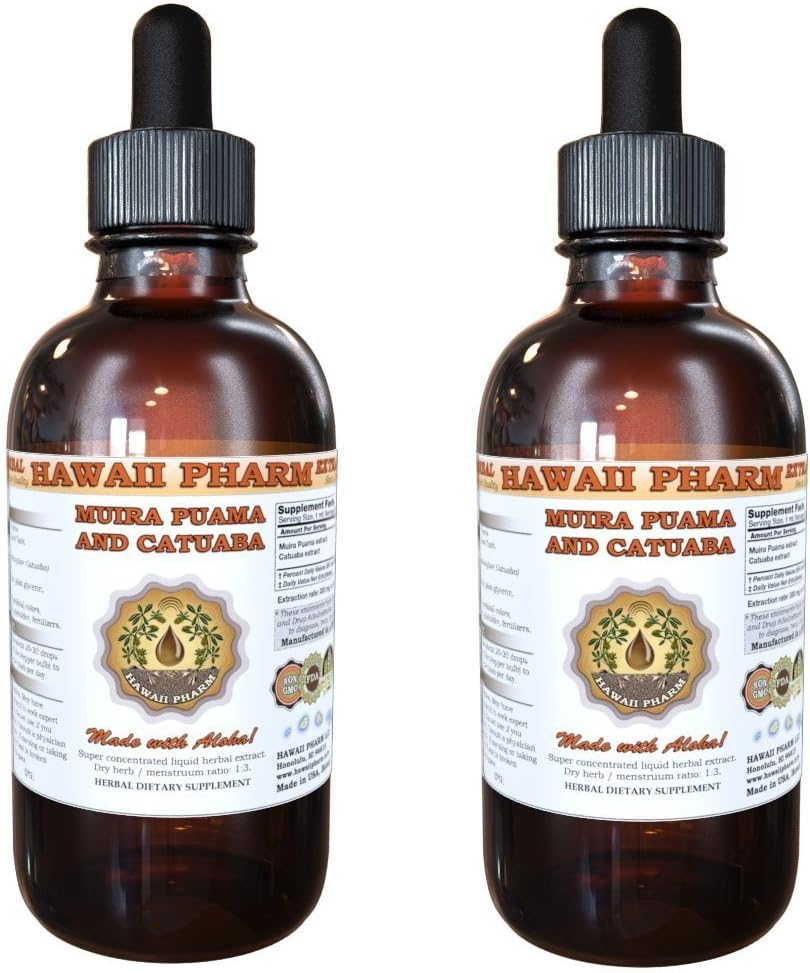 Muira Puama and Catuaba Liquid Extract Supplement Tincture - 4 oz - HawaiiPharm