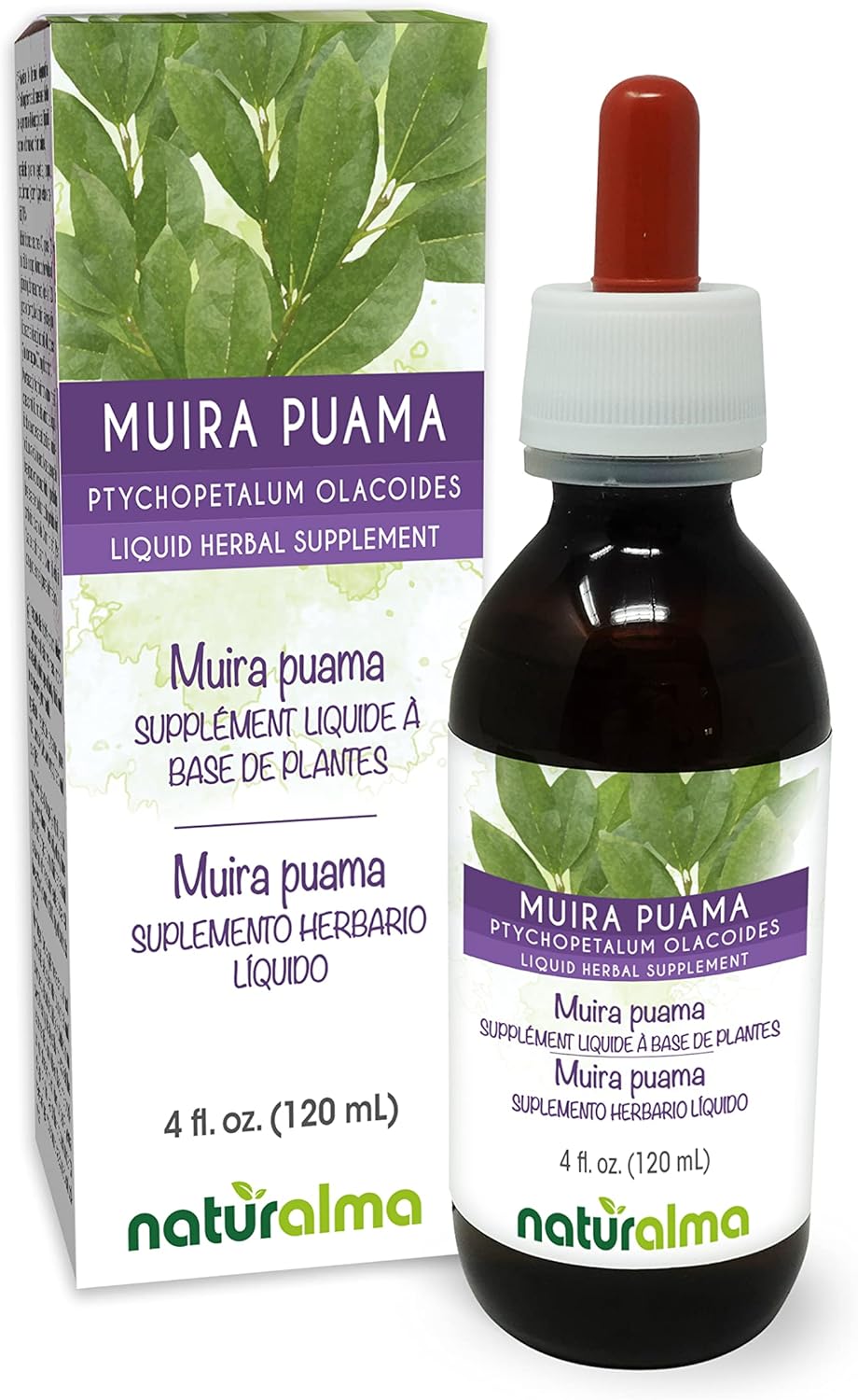 Muira Puama Bark Alcohol-Free Tincture - 4 fl oz Liquid Extract Drops - Herbal Supplement - Vegan Formula