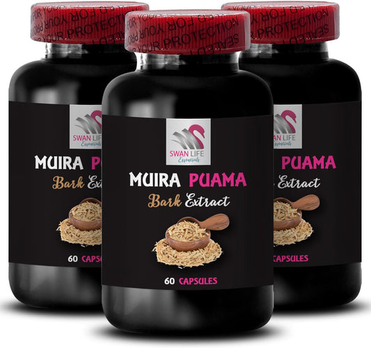 Muira Puama Bark Extract Energy Booster - Herbal Blend for Natural Performance Surge - Adventure-Ready Energy Source - 180 Capsules