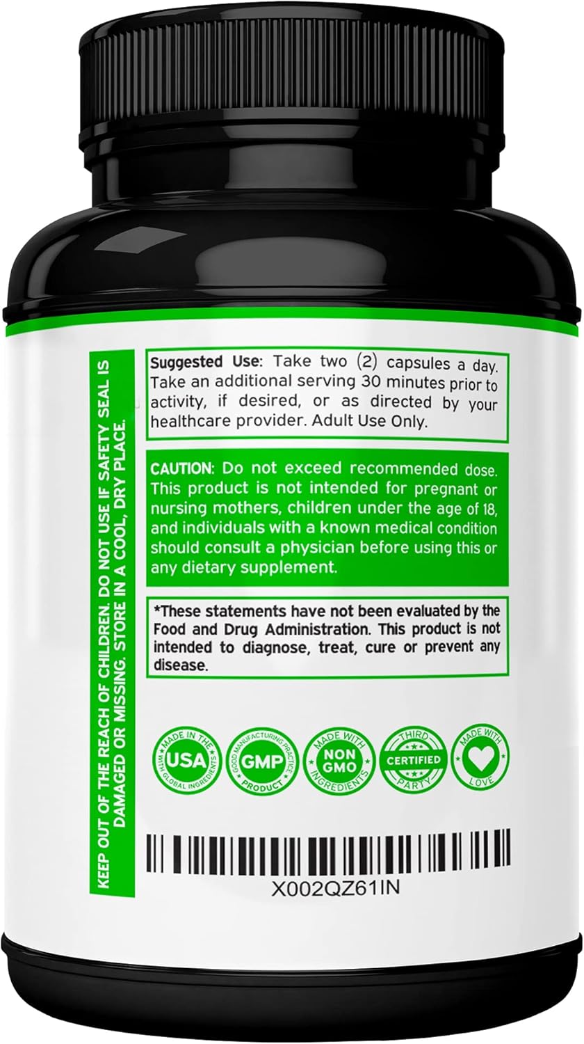 Muira Puama Root Extract 1000mg and Tongkat Ali 1200mg Supplement for Men and Women by DORADO NUTRITION