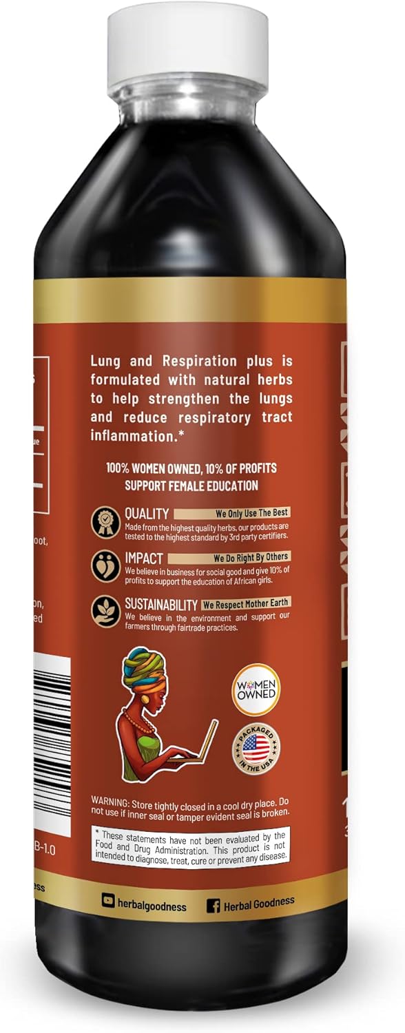 Mullein Leaf Extracts for Lung Health, Respiratory Support - 12oz Bottle, 23 Servings - Herbal Goodness Formula