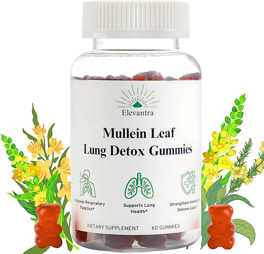 Mullein Leaf Lung Detox Gummies 1000mg | Smoker Detox | Lung Cleanse | Mucus Relief | Better Lung Health