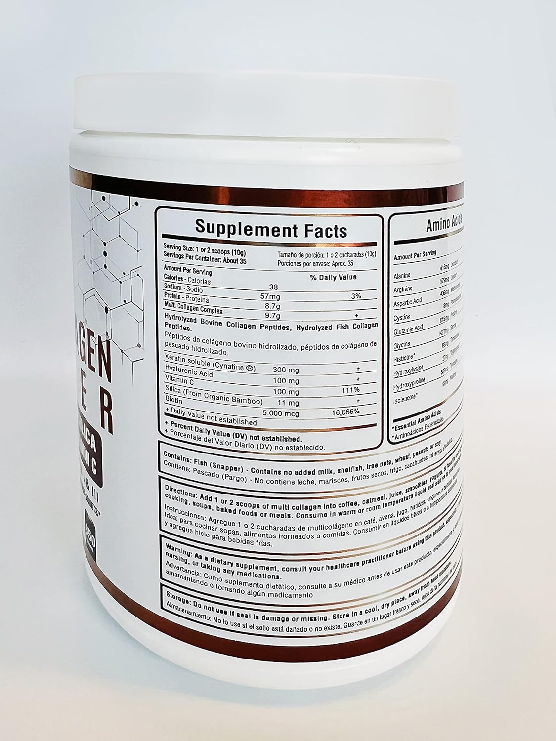 Multi Collagen Booster Powder with Keratin, Biotin, Hyaluronic Acid, Vitamin C & Silica for Hair, Nails & Skin - MOMOF4TRANSFORM MO4T Extra Strength Supplement