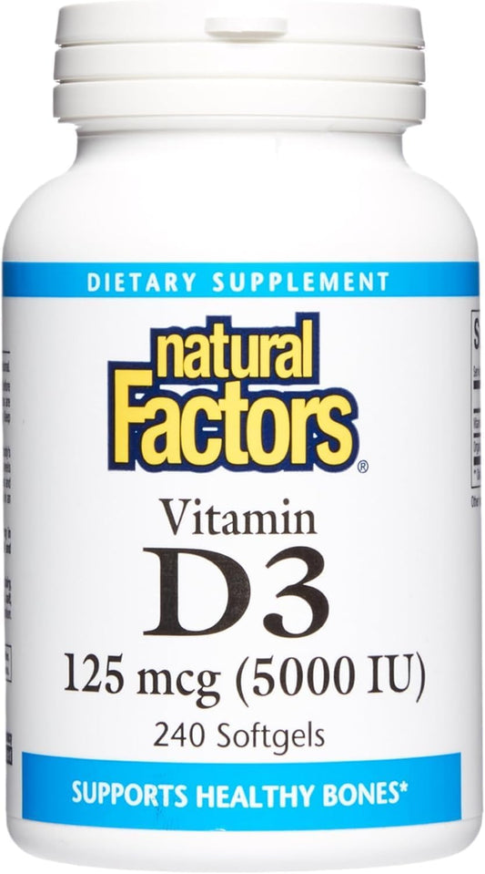 Multi-Pack of Natural Factors Vitamin D3 5000 IU Softgels - 240 Count