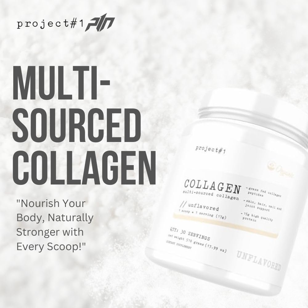Multi Sourced Collagen Powder for Skin, Hair, Nails & Joints - Grass Fed Peptides with 15g Protein - Unflavored Supplement for Women & Men