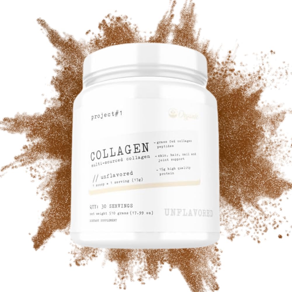 Multi Sourced Collagen Powder for Skin, Hair, Nails & Joints - Grass Fed Peptides with 15g Protein - Unflavored Supplement for Women & Men