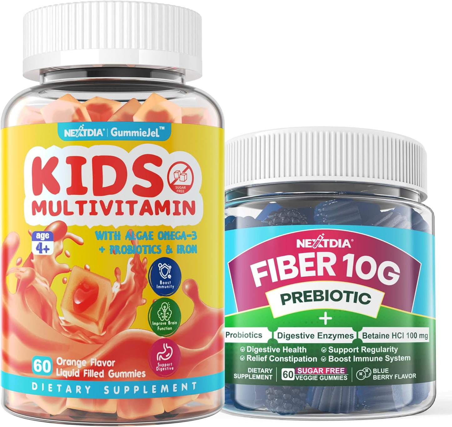 Multivitamin and Fiber Gummies for Kids and Adults by Nextdia