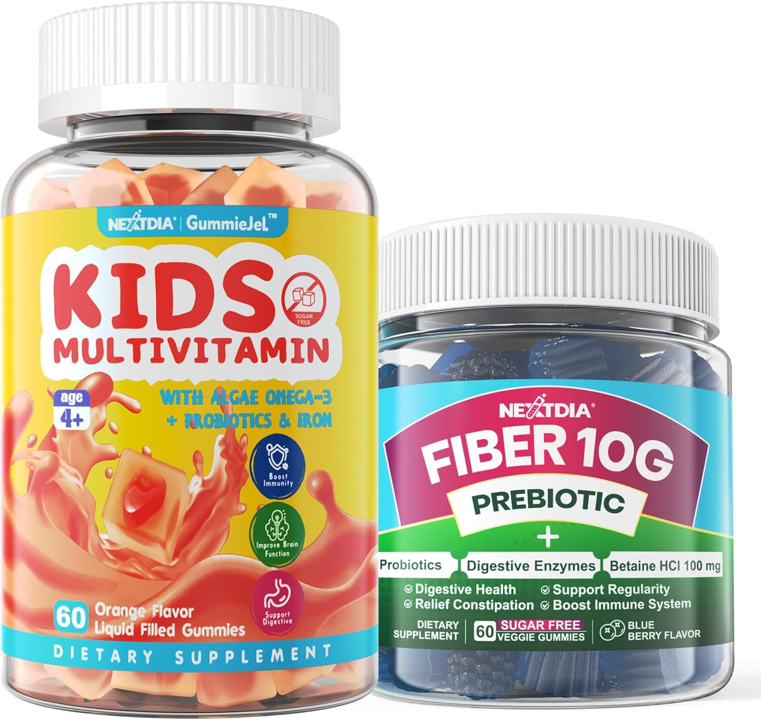 Multivitamin and Fiber Gummies for Kids and Adults by Nextdia