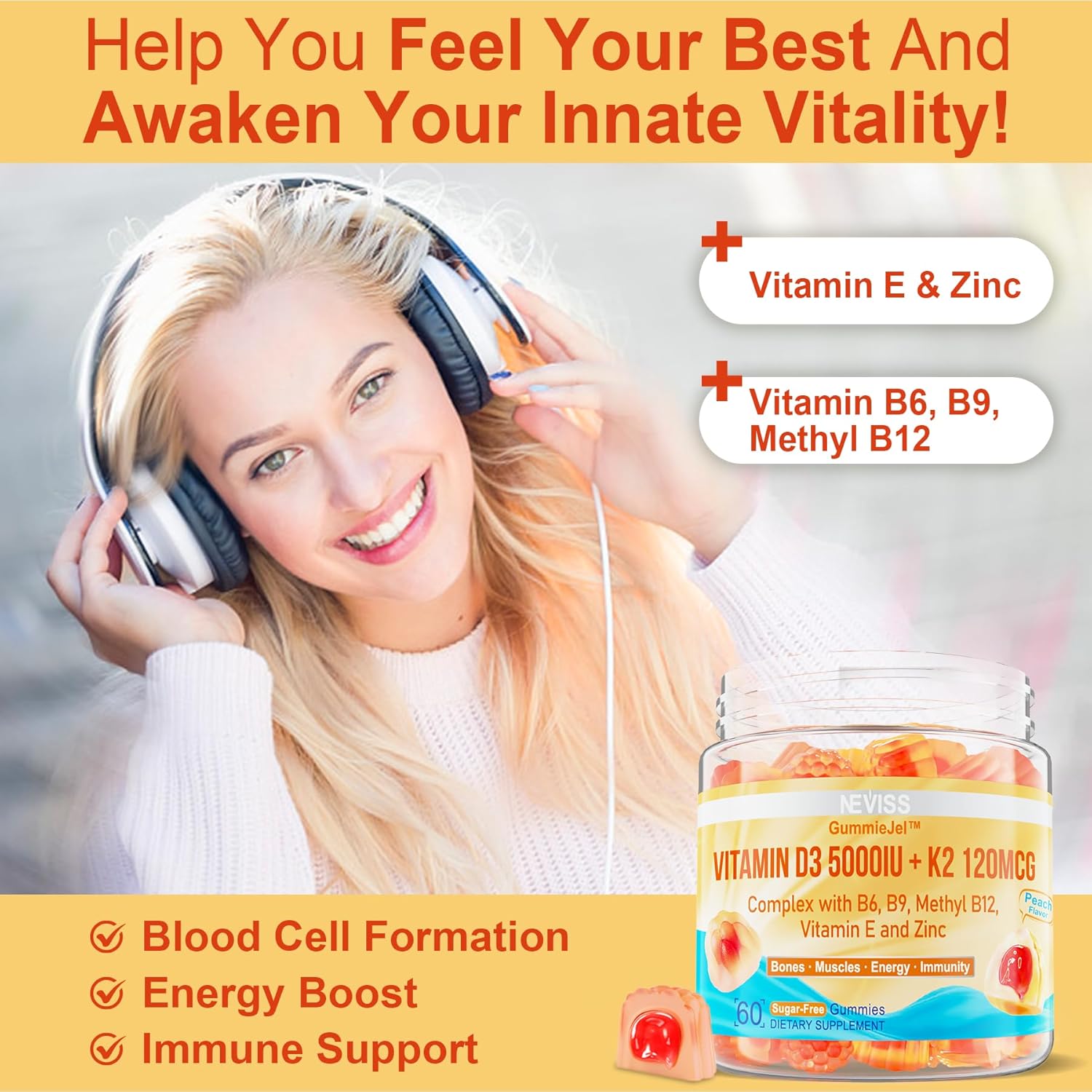 Multivitamin Bundle for Women and Men 50+: Includes D3 5000IU and K2 120mcg - 1 Pack